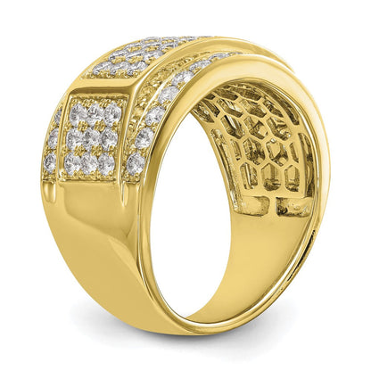 10K Gelbgold Ring für Herren mit 2 ct. Labor gezüchteten Diamanten, VS/SI+ G+