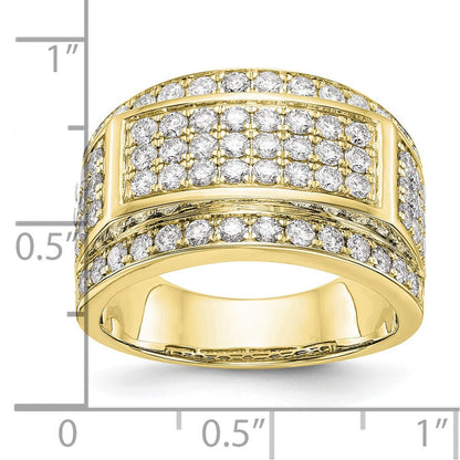 14K Gelbgold Herrenring mit 2 ct. laborgezüchteten Diamanten, VS/SI+ G+
