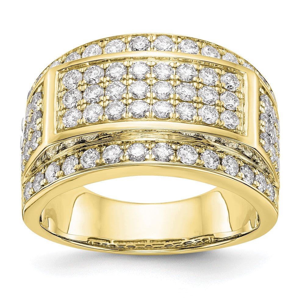 10K Gelbgold Ring für Herren mit 2 ct. Labor gezüchteten Diamanten, VS/SI+ G+