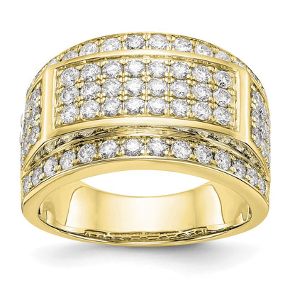 10K Gelbgold Ring für Herren mit 2 ct. Labor gezüchteten Diamanten, VS/SI+ G+