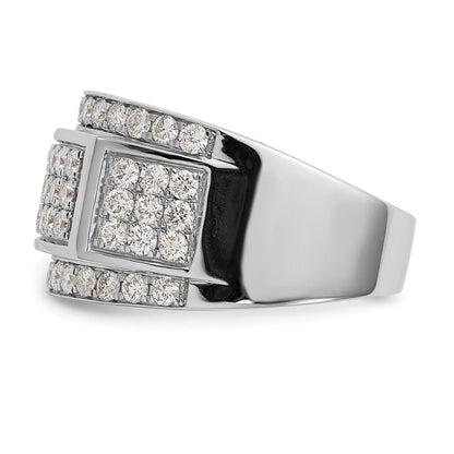 14K Weißgold Herren-Ring mit echten Diamanten