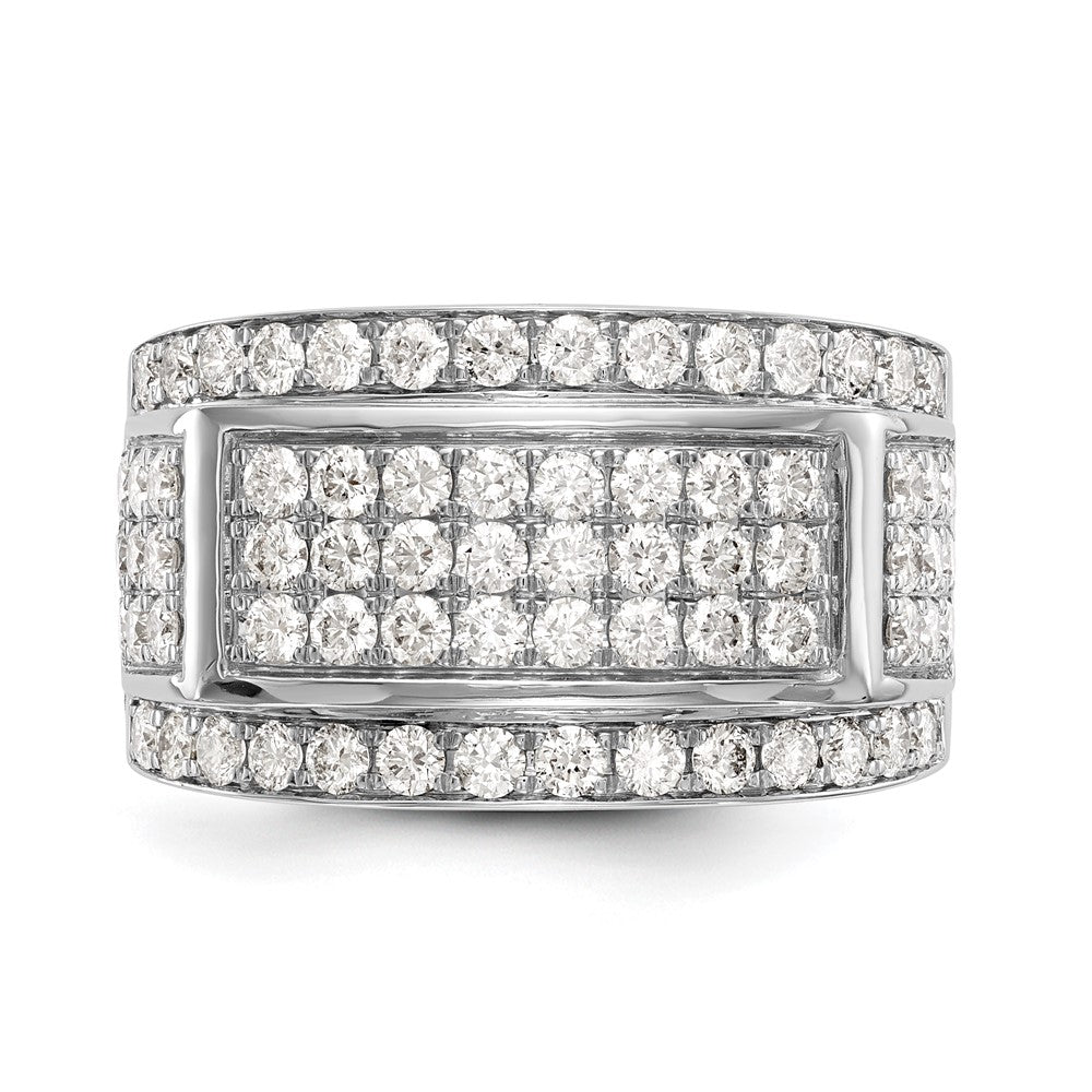 14K Weißgold Ring mit 2 ct. im Labor gezüchteten Diamanten, VS/SI+ G+, für Herren