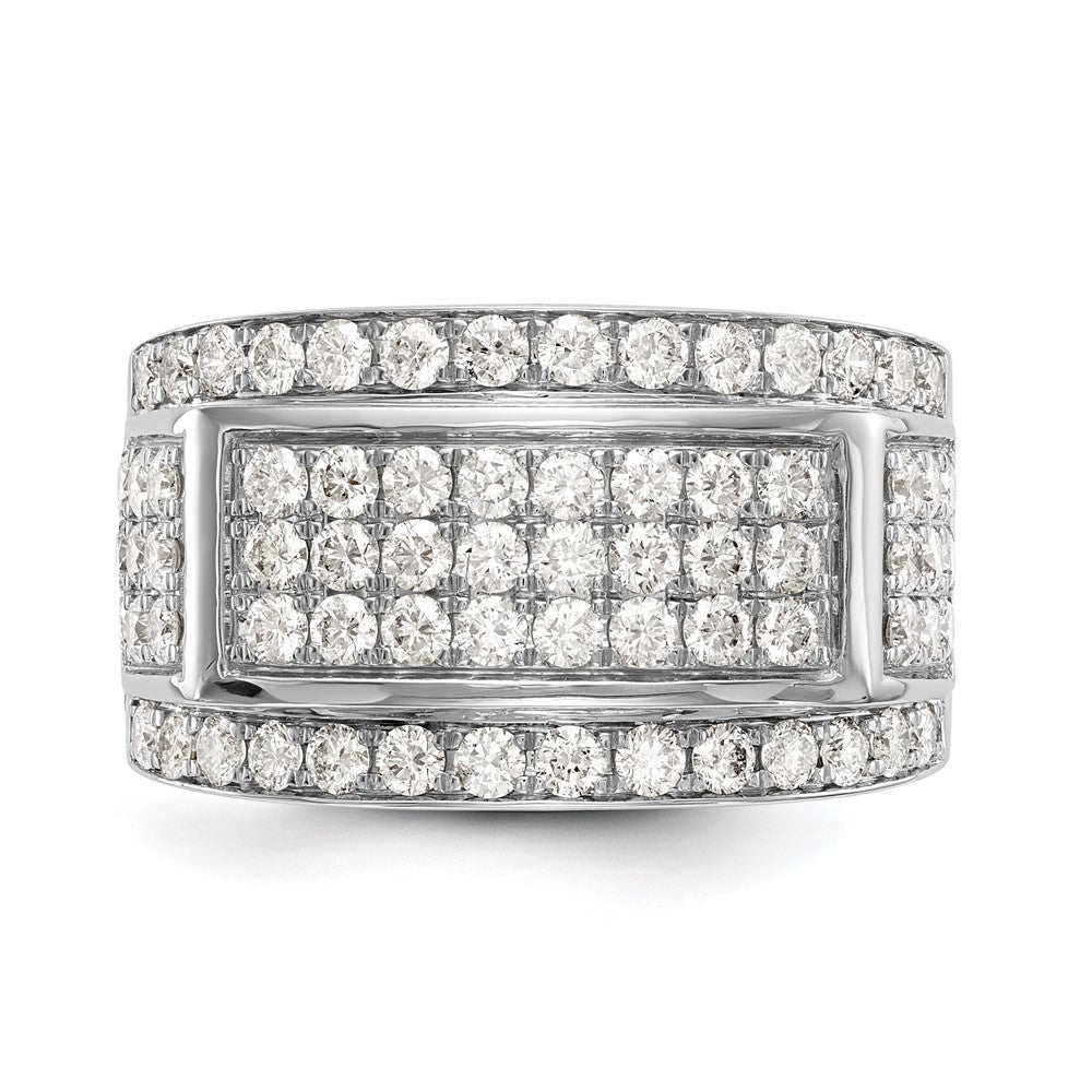 14K Weißgold Herren-Ring mit echten Diamanten