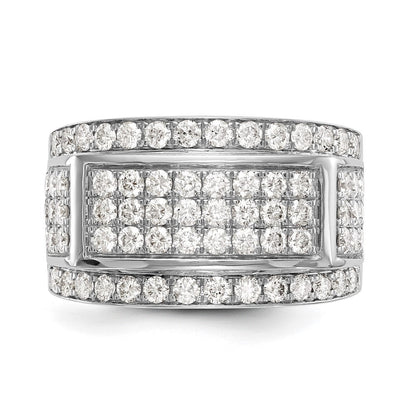 14K Weißgold Herren-Ring mit echten Diamanten