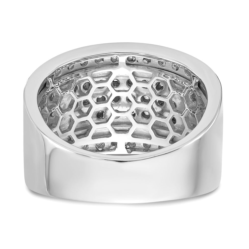 14K Weißgold Herren-Ring mit echten Diamanten