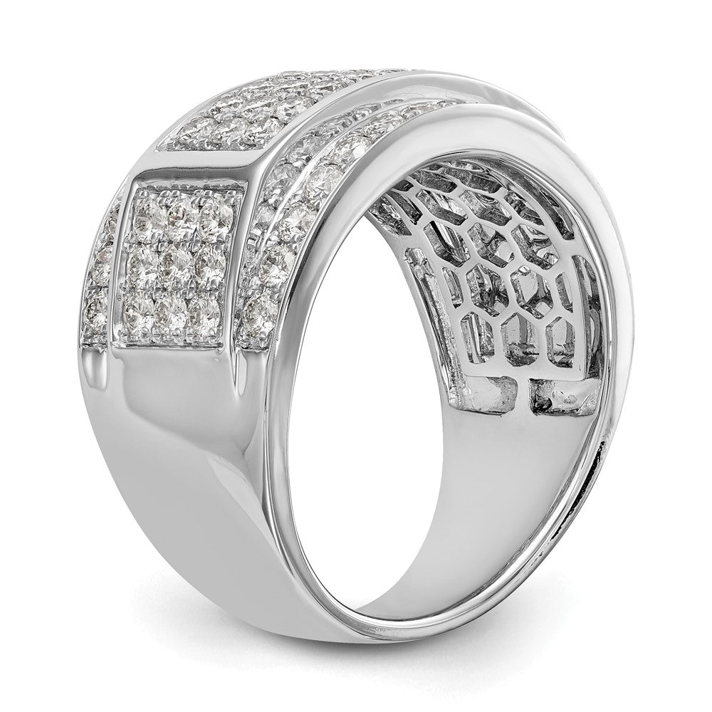 14K Weißgold Herren-Ring mit echten Diamanten