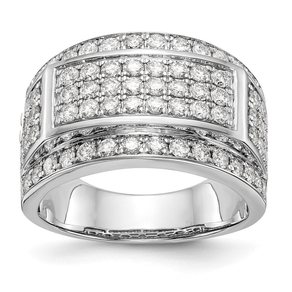 14K Weißgold Ring mit 2 ct. im Labor gezüchteten Diamanten, VS/SI+ G+, für Herren