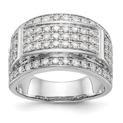 14K Weißgold Ring mit 2 ct. im Labor gezüchteten Diamanten, VS/SI+ G+, für Herren