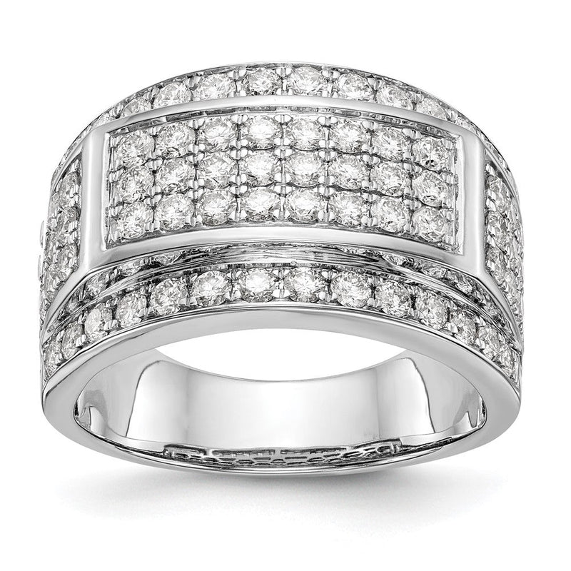 14K Weißgold Herren-Ring mit natürlichen Diamanten, 2,1 ct. Gesamtgewicht