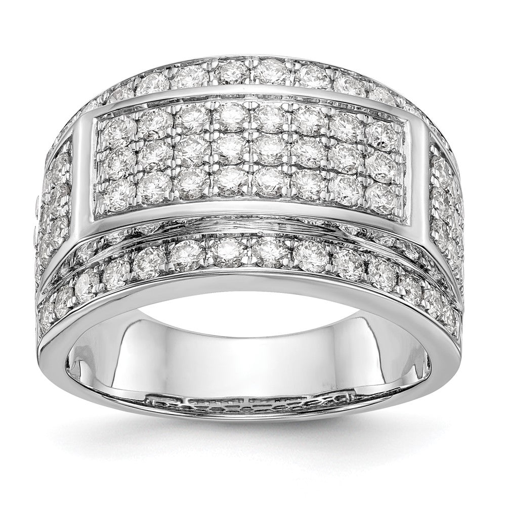 14K Weißgold Herren-Ring mit echten Diamanten