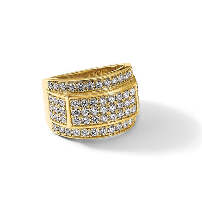 True Origin 14K Gelbgold Herren 3 Karat Im Labor Gezüchtet Diamant Vs+ F+ Komplett Heirloom Ring