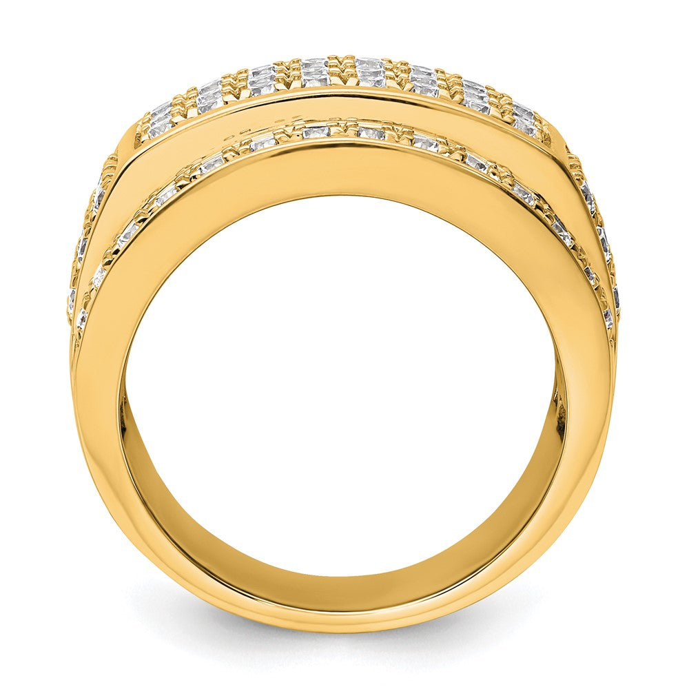 True Origin 14K Gelbgold Herren 3 Karat Im Labor Gezüchtet Diamant Vs+ F+ Komplett Heirloom Ring