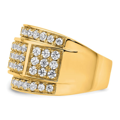 True Origin 14K Gelbgold Herren 3 Karat Im Labor Gezüchtet Diamant Vs+ F+ Komplett Heirloom Ring