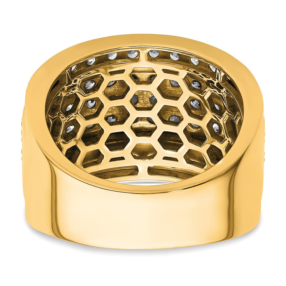True Origin 14K Gelbgold Herren 3 Karat Im Labor Gezüchtet Diamant Vs+ F+ Komplett Heirloom Ring
