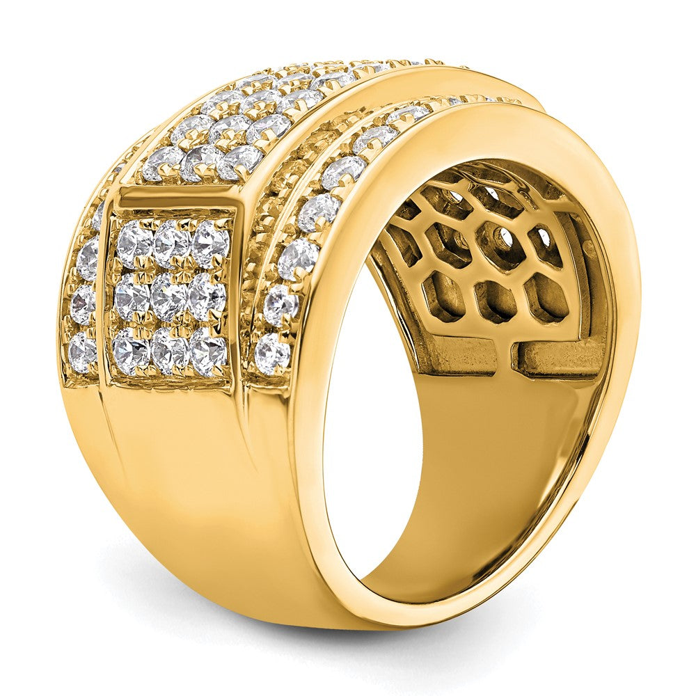 True Origin 14K Gelbgold Herren 3 Karat Im Labor Gezüchtet Diamant Vs+ F+ Komplett Heirloom Ring