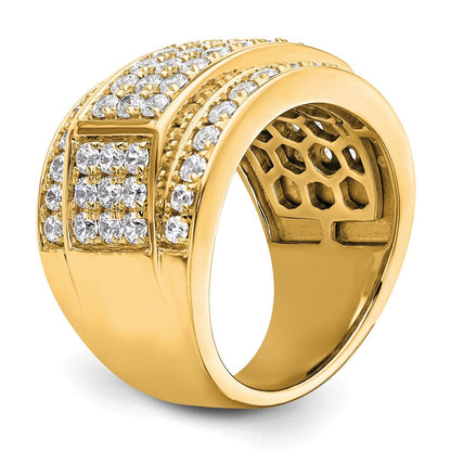 True Origin 14K Gelbgold Herren 3 Karat Im Labor Gezüchtet Diamant Vs+ F+ Komplett Heirloom Ring