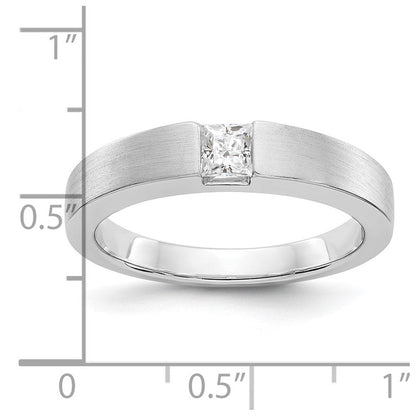 14K Weißgold Herren-Ring mit echten AA-Diamanten