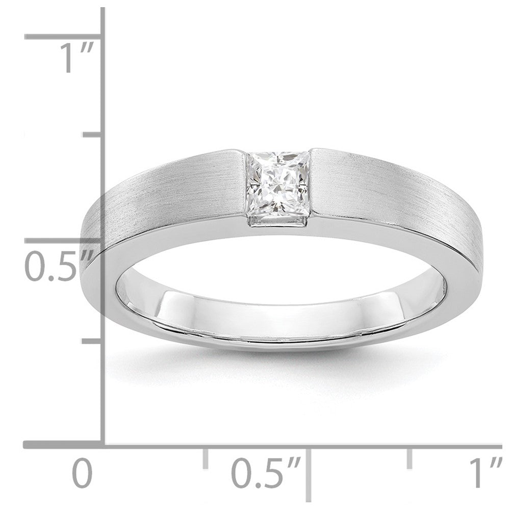 14K Weißgold Herren-Ehering mit natürlichen Diamanten 0,275 ct