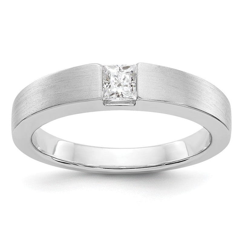 14K Weißgold Herren-Ring mit echten AA-Diamanten