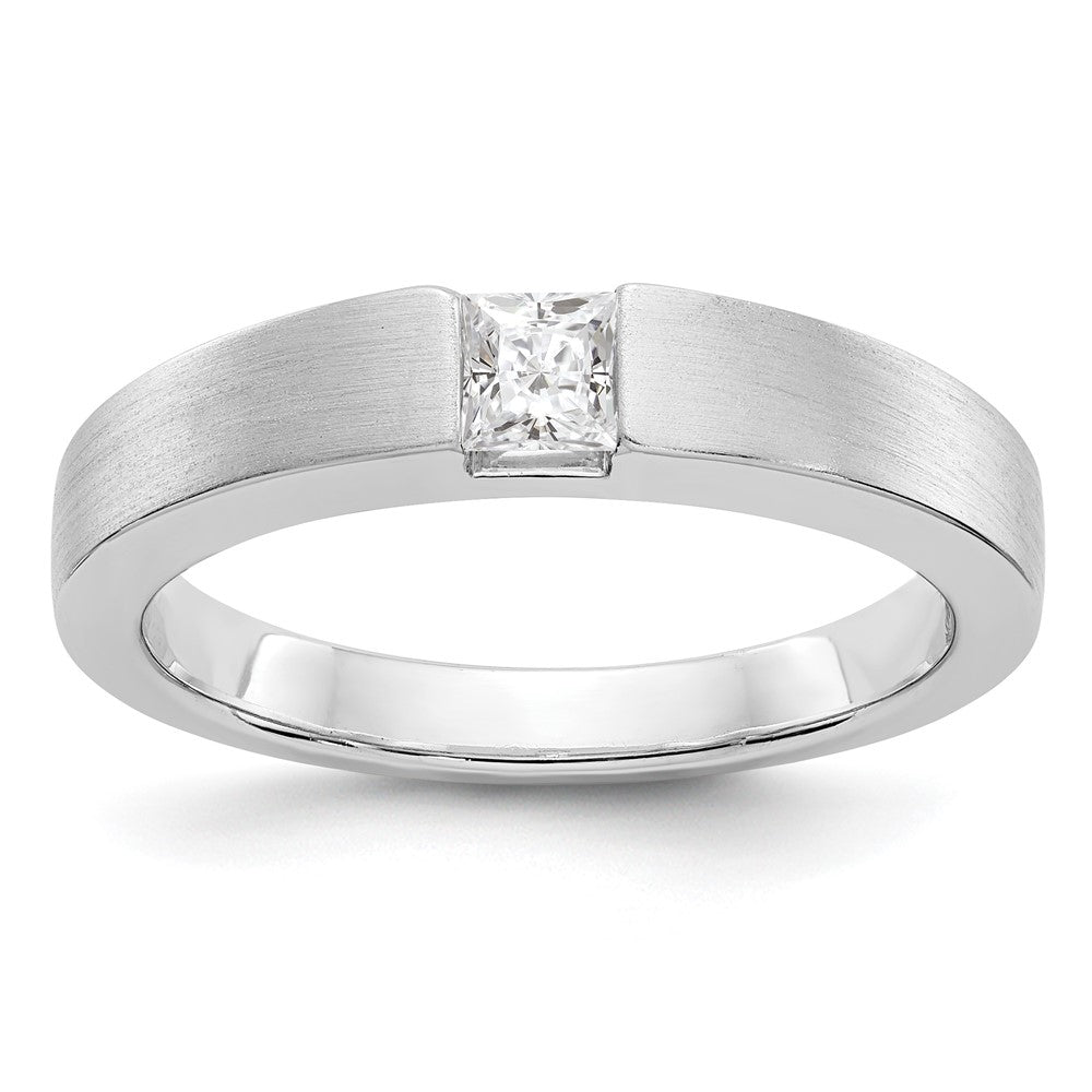 14K Weißgold Herren-Ehering mit natürlichen Diamanten 0,275 ct