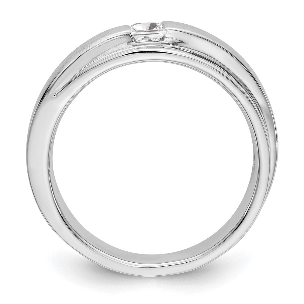 14K Weißgold Herren-Ehering mit natürlichen Diamanten