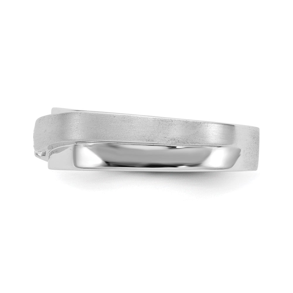 14K Weißgold Herren-Ehering mit natürlichen Diamanten