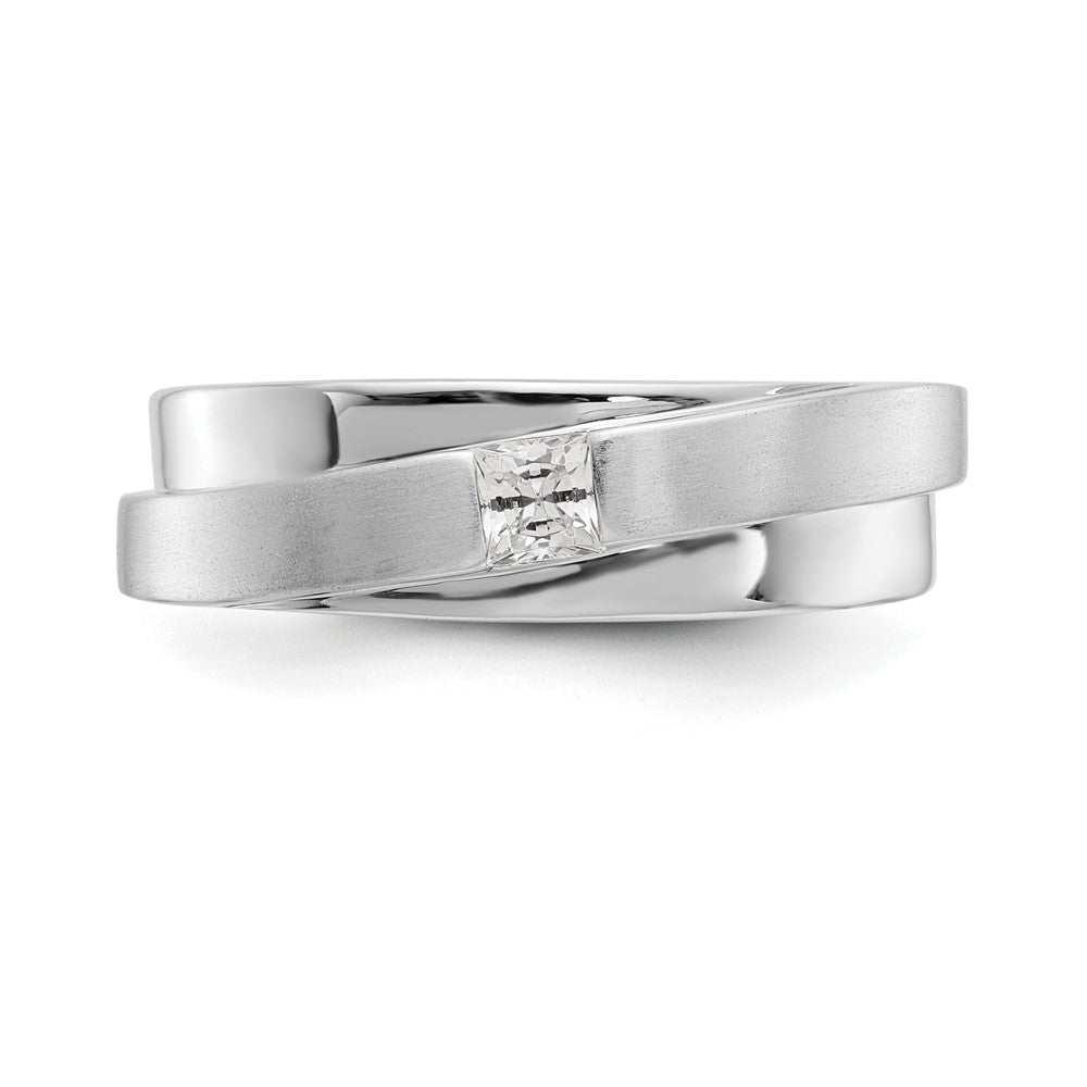 14K Weißgold Herren-Ehering mit natürlichen Diamanten
