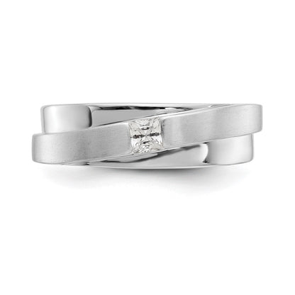14K Weißgold Herren-Ehering mit natürlichen Diamanten