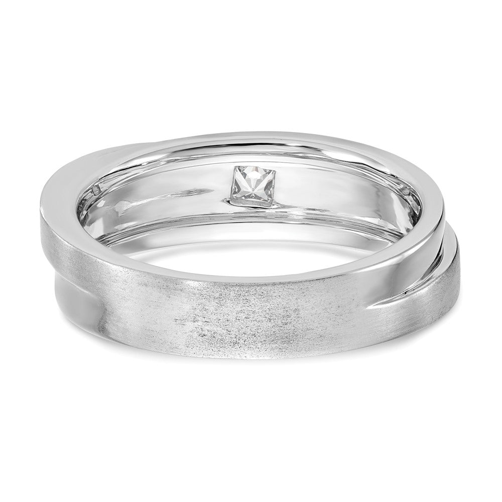 14K Weißgold Herren-Ehering mit natürlichen Diamanten
