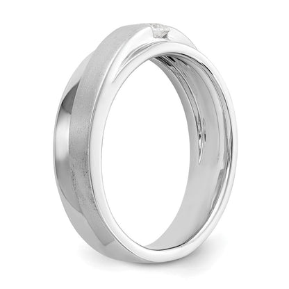 14K Weißgold Herren-Ehering mit natürlichen Diamanten