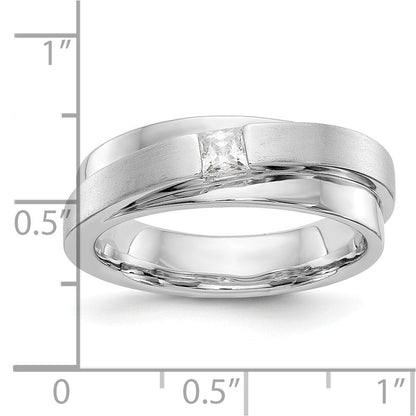 14K Weißgold Herren-Ehering mit natürlichen Diamanten