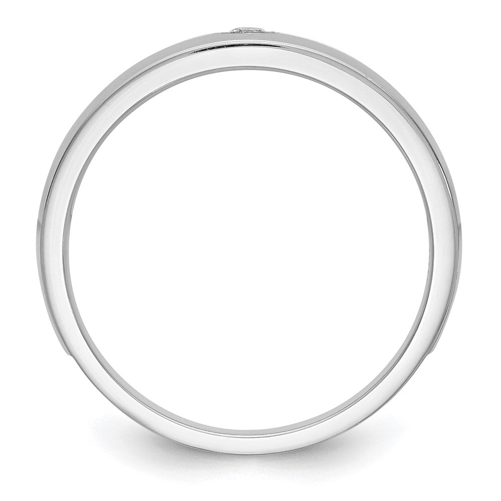 14K Weißgold Herren-Ehering mit natürlichem Diamant 0,07 ct