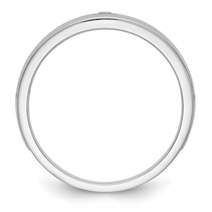 14K Weißgold Herren-Ehering mit natürlichem Diamant 0,07 ct