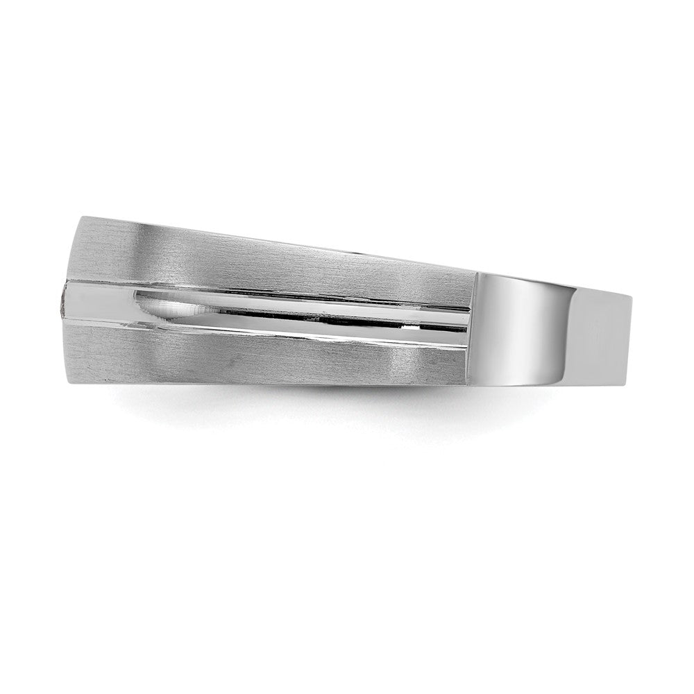 14K Weißgold Herren-Ehering mit natürlichem Diamant 0,07 ct