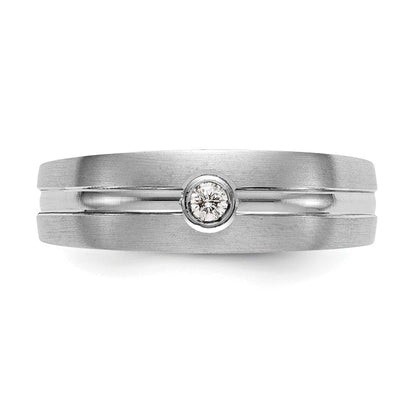 14K Weißgold Herren-Ehering mit natürlichem Diamant 0,07 ct