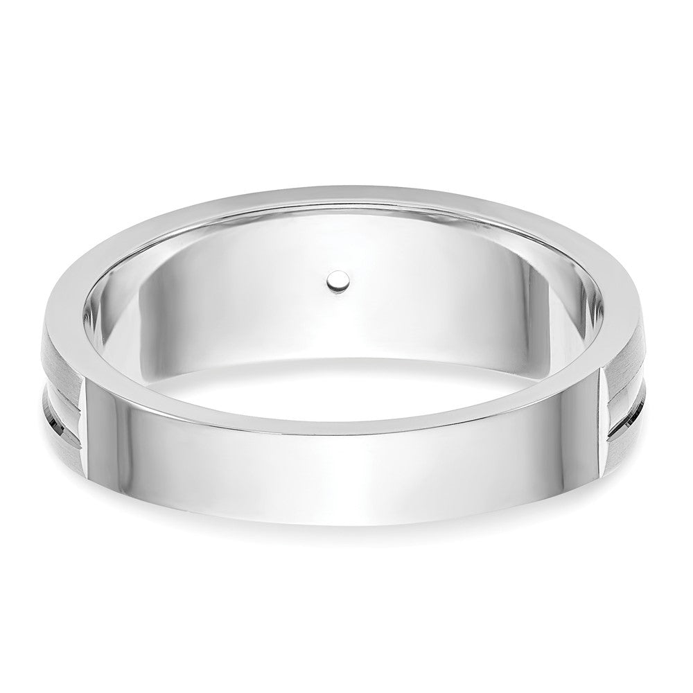 14K Weißgold Herren-Ehering mit natürlichem Diamant 0,07 ct