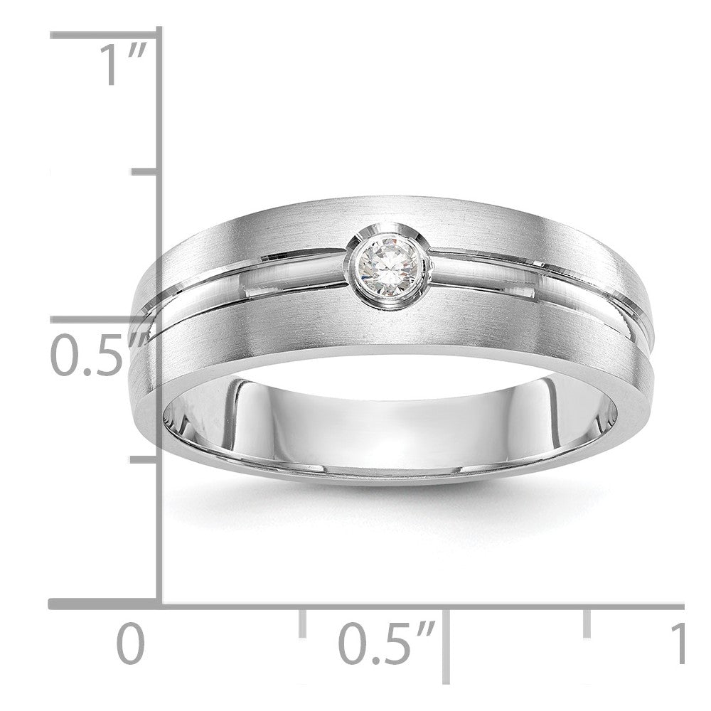 14K Weißgold Herren-Ehering mit natürlichem Diamant 0,07 ct