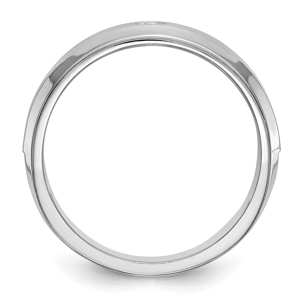 14K Weißgold Herren-Ehering mit natürlichem Diamant