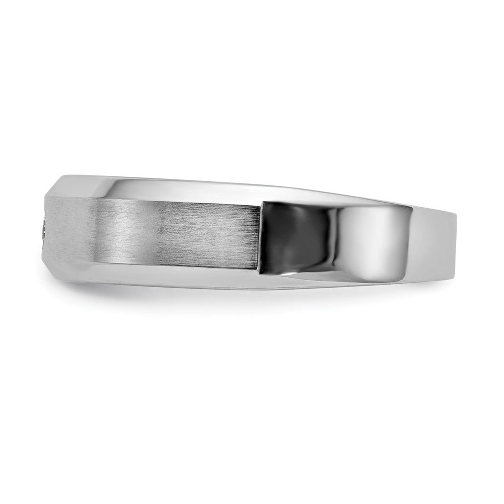 14K Weißgold Herren-Ehering mit natürlichem Diamant