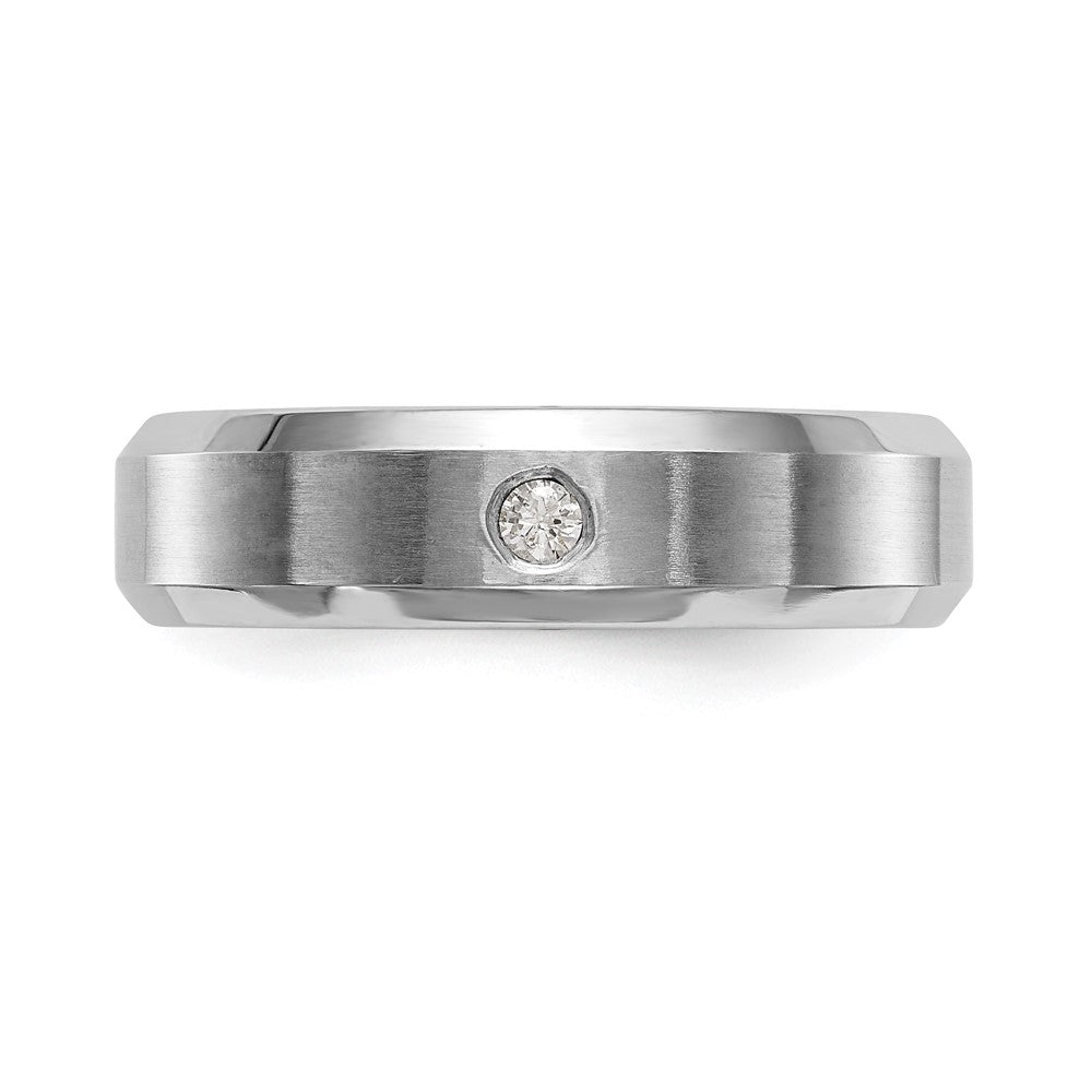 14K Weißgold Herren-Ehering mit natürlichem Diamant