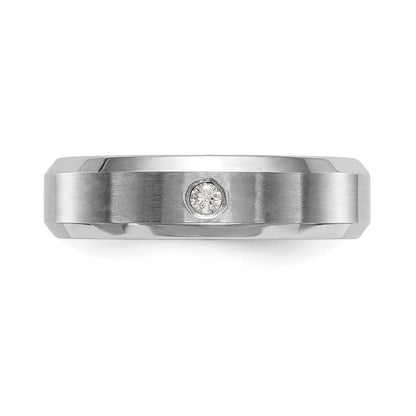 14K Weißgold Herren-Ehering mit natürlichem Diamant