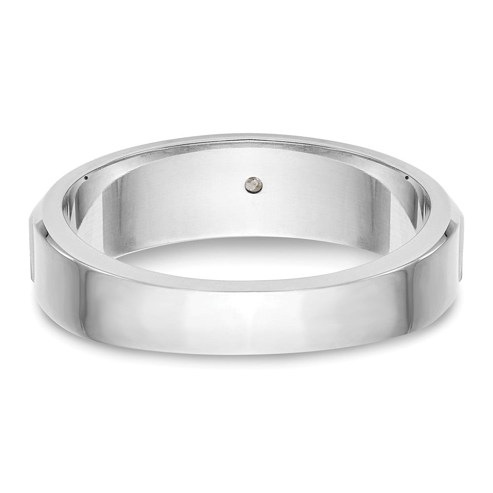 14K Weißgold Herren-Ehering mit natürlichem Diamant