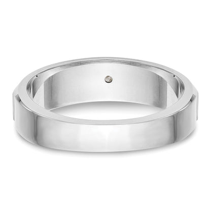 14K Weißgold Herren-Ehering mit natürlichem Diamant