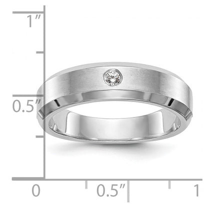 14K Weißgold Herren-Ehering mit natürlichem Diamant