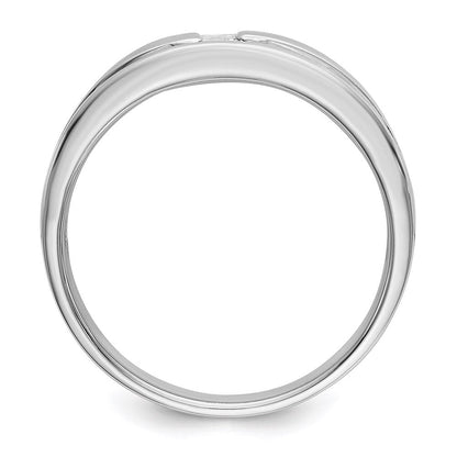 14K Weißgold Herrenring mit echten Diamanten