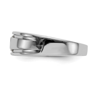 14K Weißgold Herrenring mit echten Diamanten