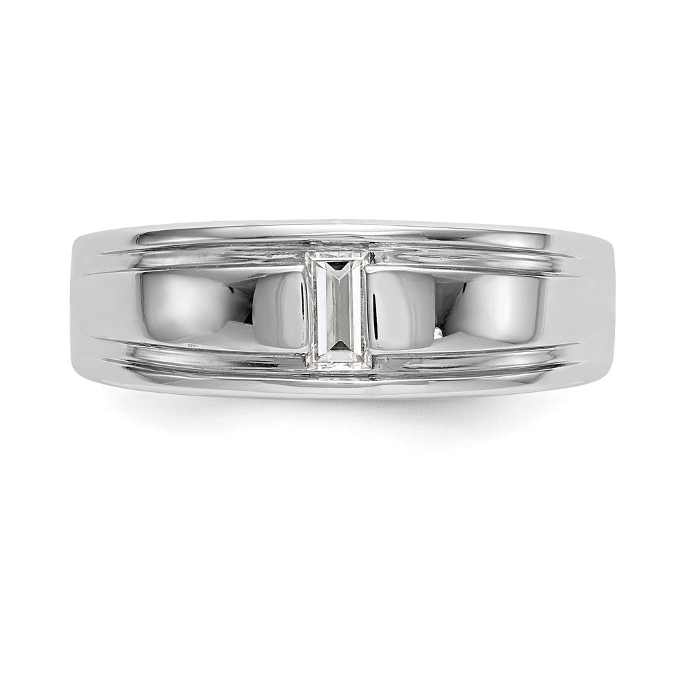 14K Weißgold Herrenring mit echten Diamanten