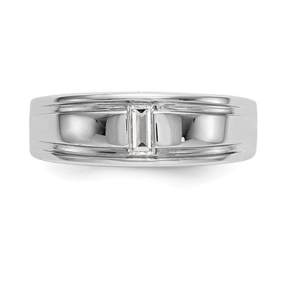 14K Weißgold Herrenring mit echten Diamanten