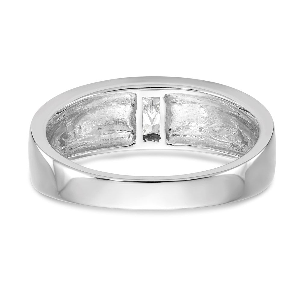 14K Weißgold Herrenring mit echten Diamanten