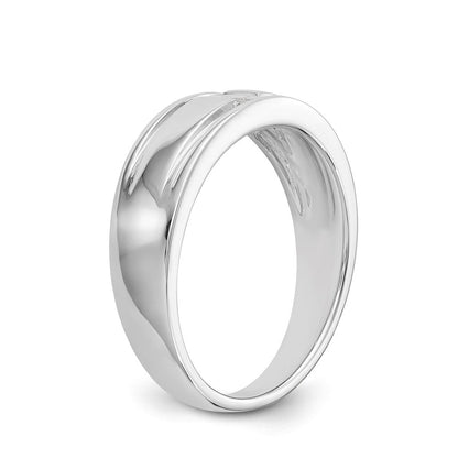14K Weißgold Herrenring mit echten Diamanten
